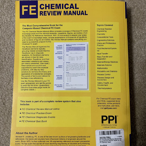 PPI FE Chemical Review Manual – Comprehensive Review Guide for the NCEES FE Chemical Exam First Edition